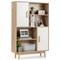 Costway Sideboard Storage Cabinet Bookshelf Cupboard w/Door Shelf Black / White / Espresso